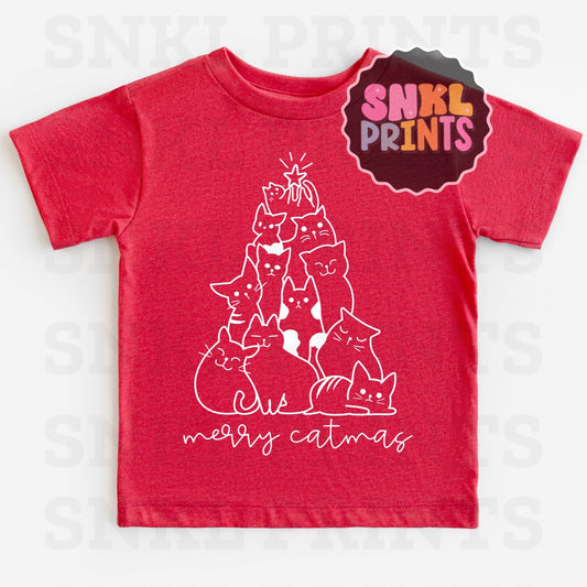 Merry Catmas Tee | Kids & Adult