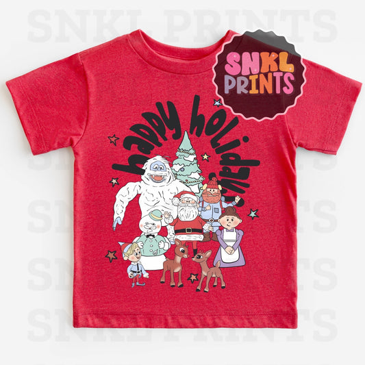 Happy Holidays Yetti Tee | Kids & Adult