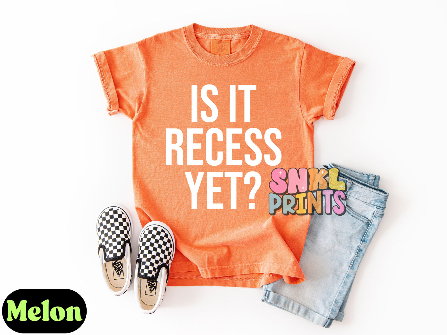 Is It Recess Yet Shirt – Funny Teacher & Student Comfort Colors Tee, Back to School Outfit, DTF Printed Shirt for Kids & Adults, Classroom Humor Tee