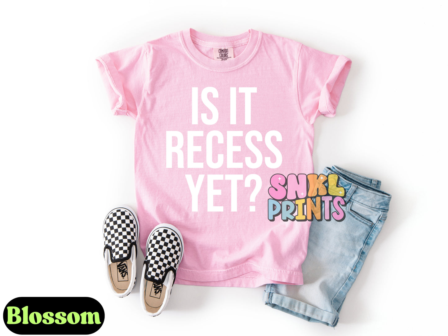 Is It Recess Yet Shirt – Funny Teacher & Student Comfort Colors Tee, Back to School Outfit, DTF Printed Shirt for Kids & Adults, Classroom Humor Tee