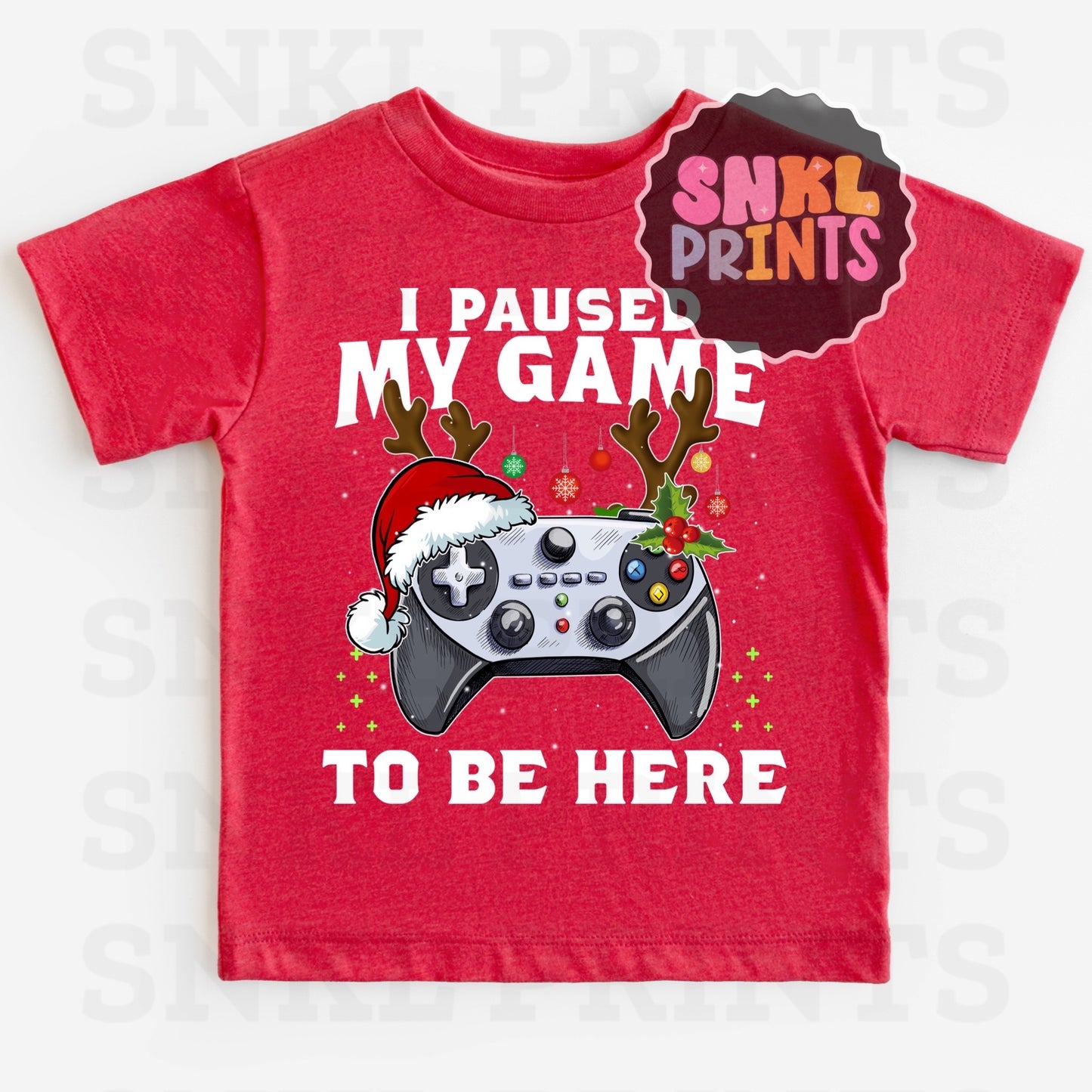 I Paused My Game To Be Here Gamer Christmas Tee | Kids & Adult