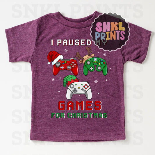 I Paused My Games For Christmas Gamer Tee | Kids & Adult