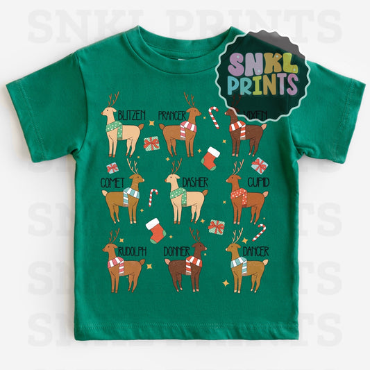 Retro Reindeers Tee | Kids & Adult