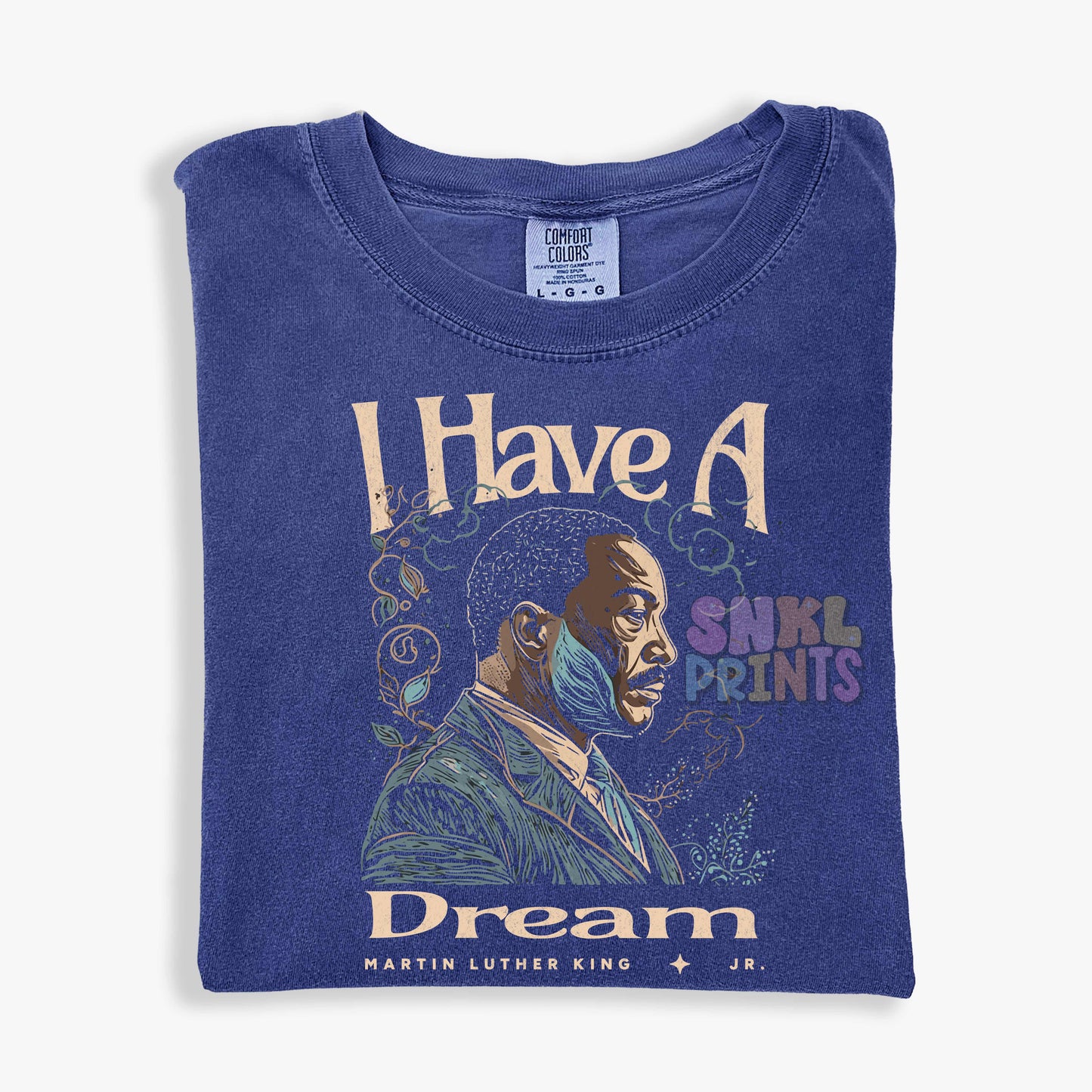 I Have a Dream Martin Luther King Jr. Comfort Colors T-Shirt - Inspirational Civil Rights Shirt for Toddlers, Youth, and Adults | MLK Drawing Tee