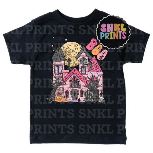Pink Spooky House T-shirt