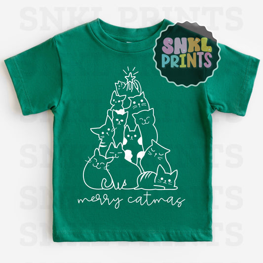 Merry Catmas Tee | Kids & Adult