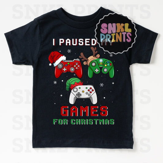 I Paused My Games For Christmas Gamer Tee | Kids & Adult