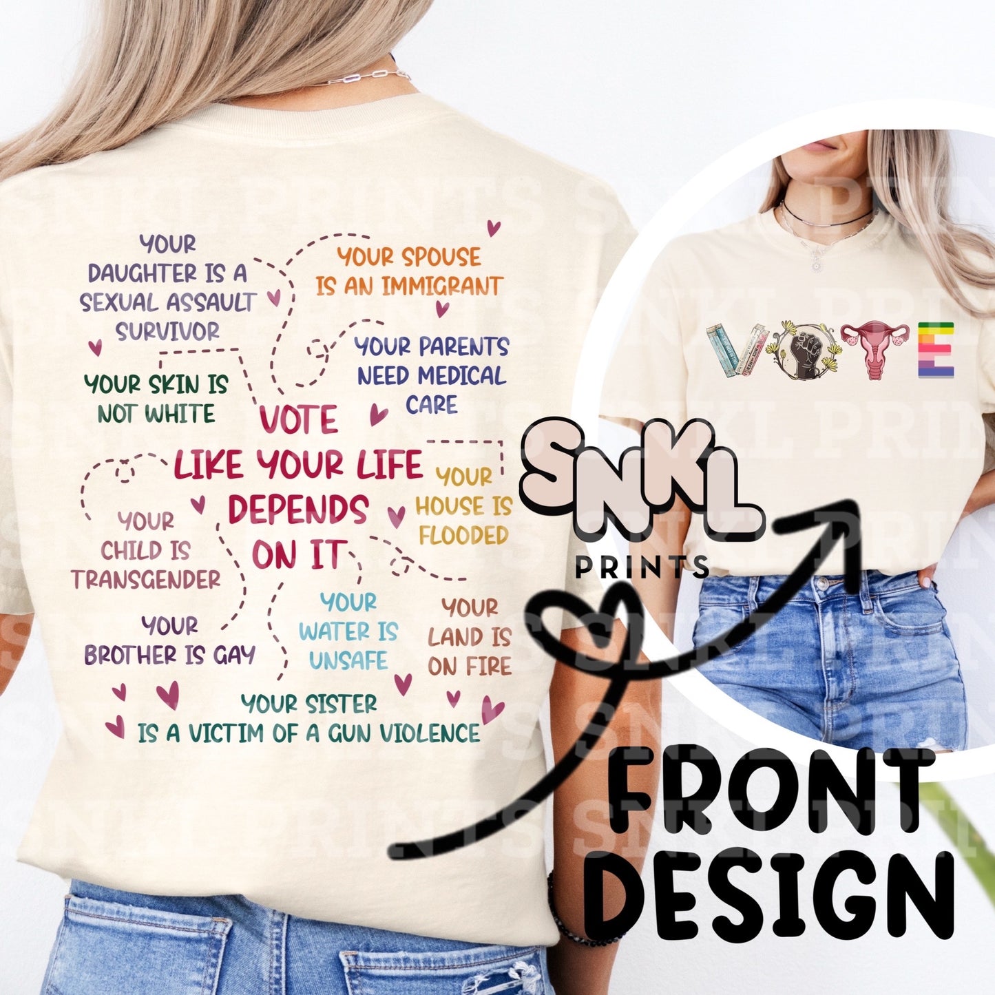 Vote Like Your Life Depends On It | Adult Front & Back