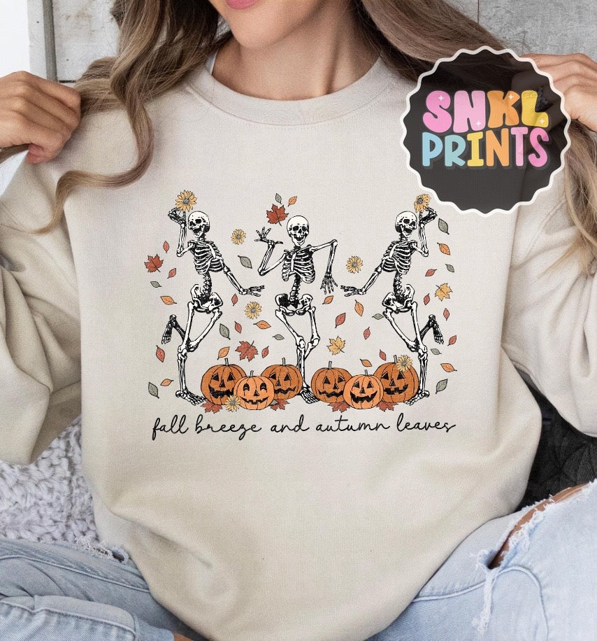 Fall Leaves Skeleton Sweatshirt