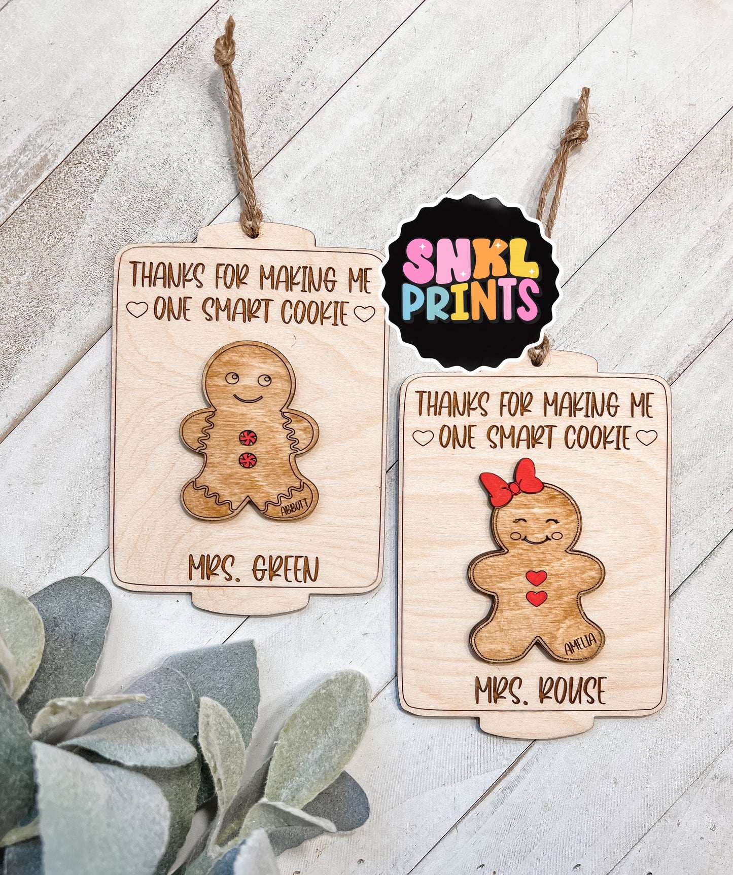 Gingerbread Christmas Teacher Ornament