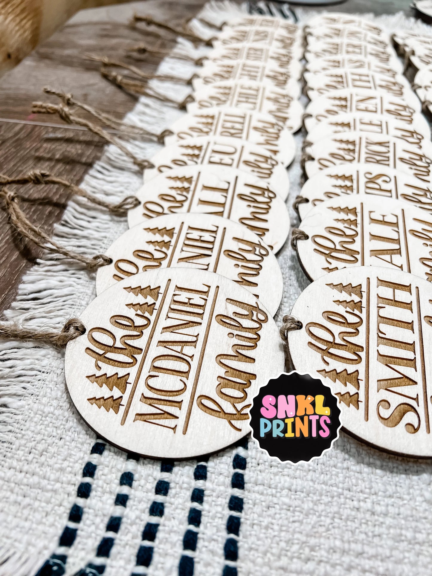 Last Name Christmas Ornament