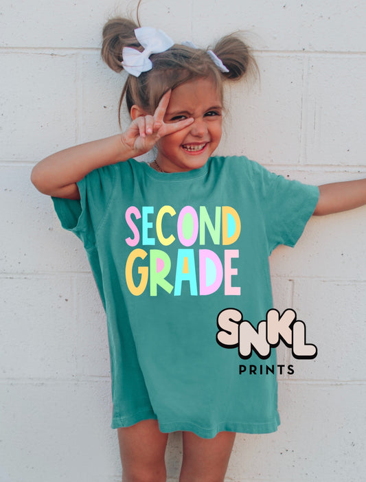 Second Grade Pastel Graphic Tee - SNKL Prints