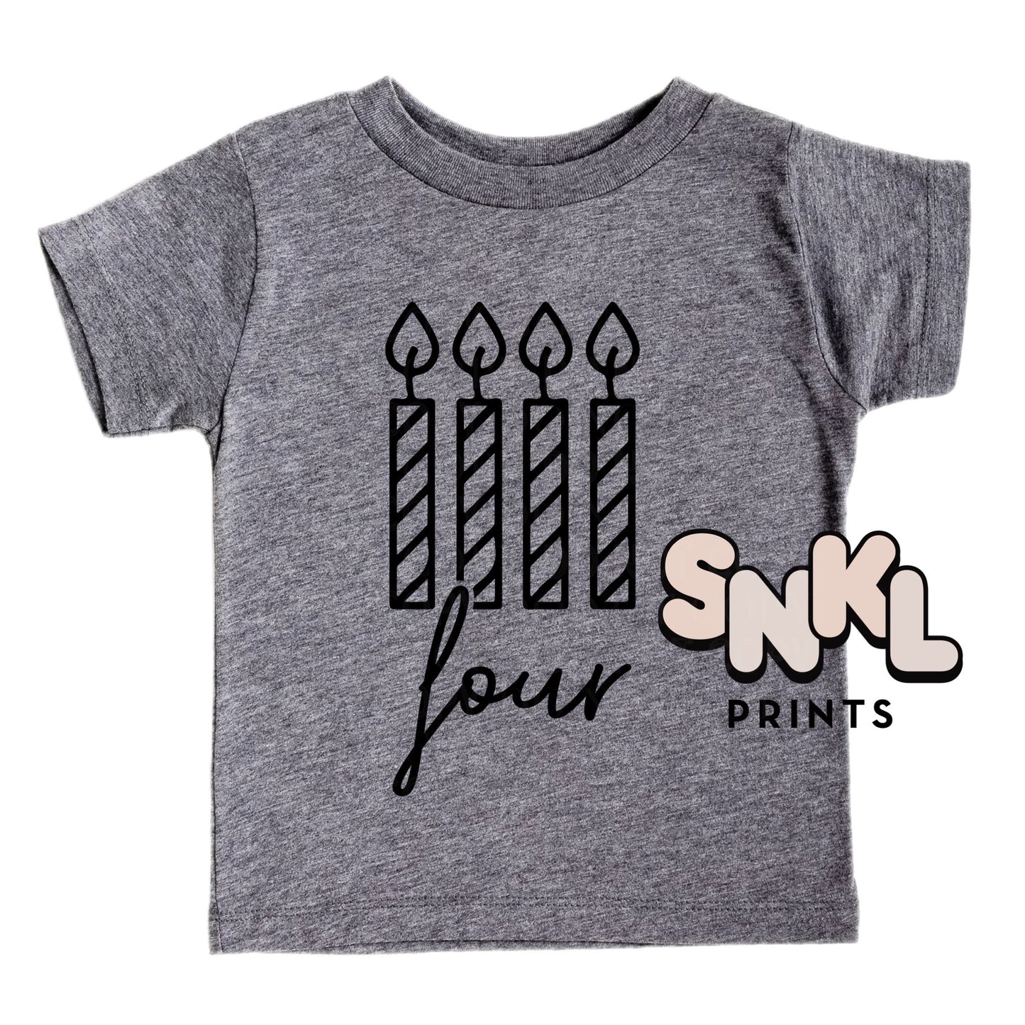 Fourth Birthday Graphic Tee - SNKL Prints