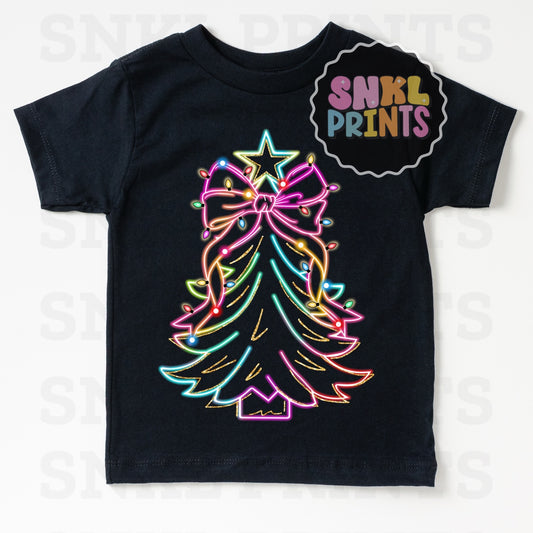 Neon Christmas Tree Tee | Kids & Adult
