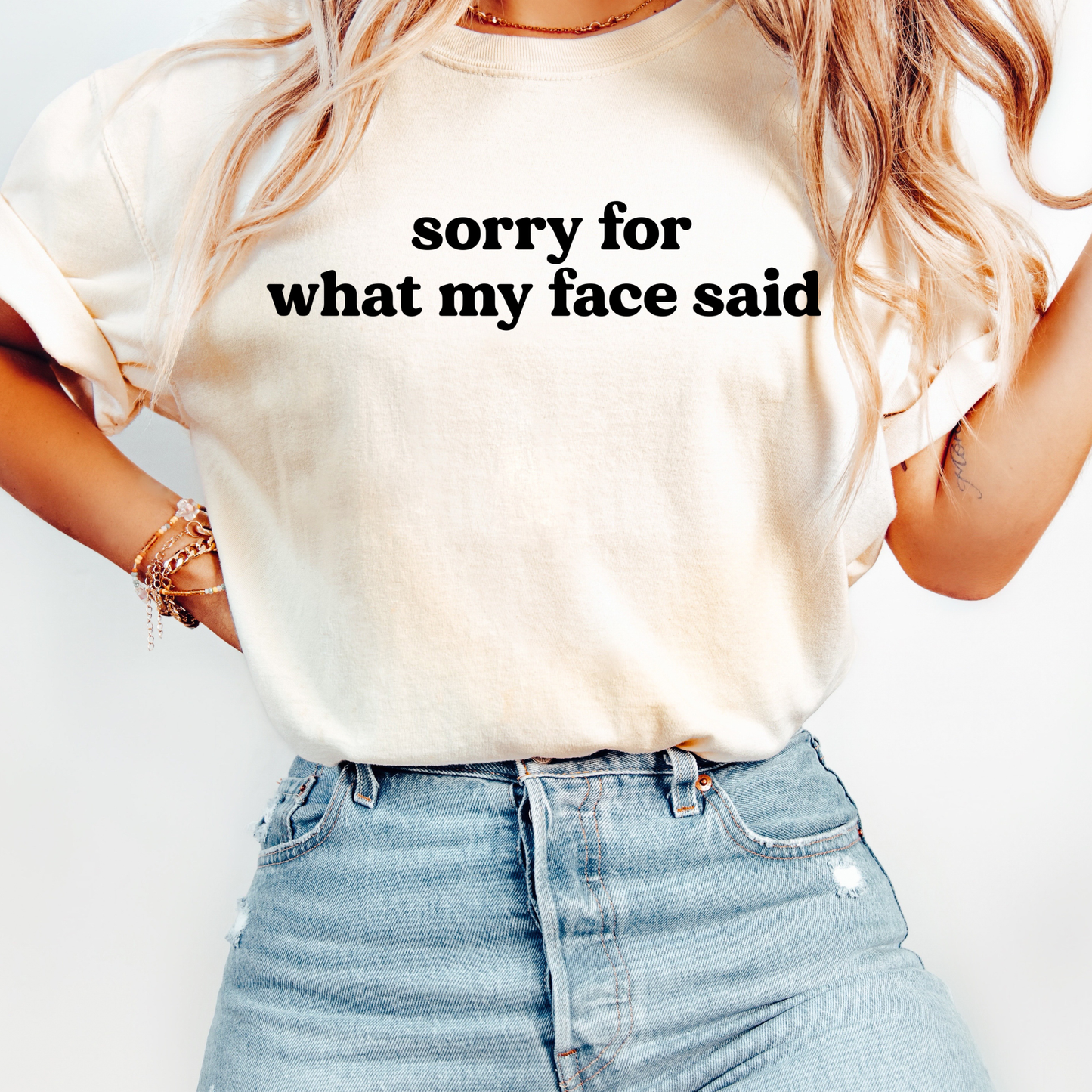Sorry For What My Face Said Comfort Colors Graphic Tee