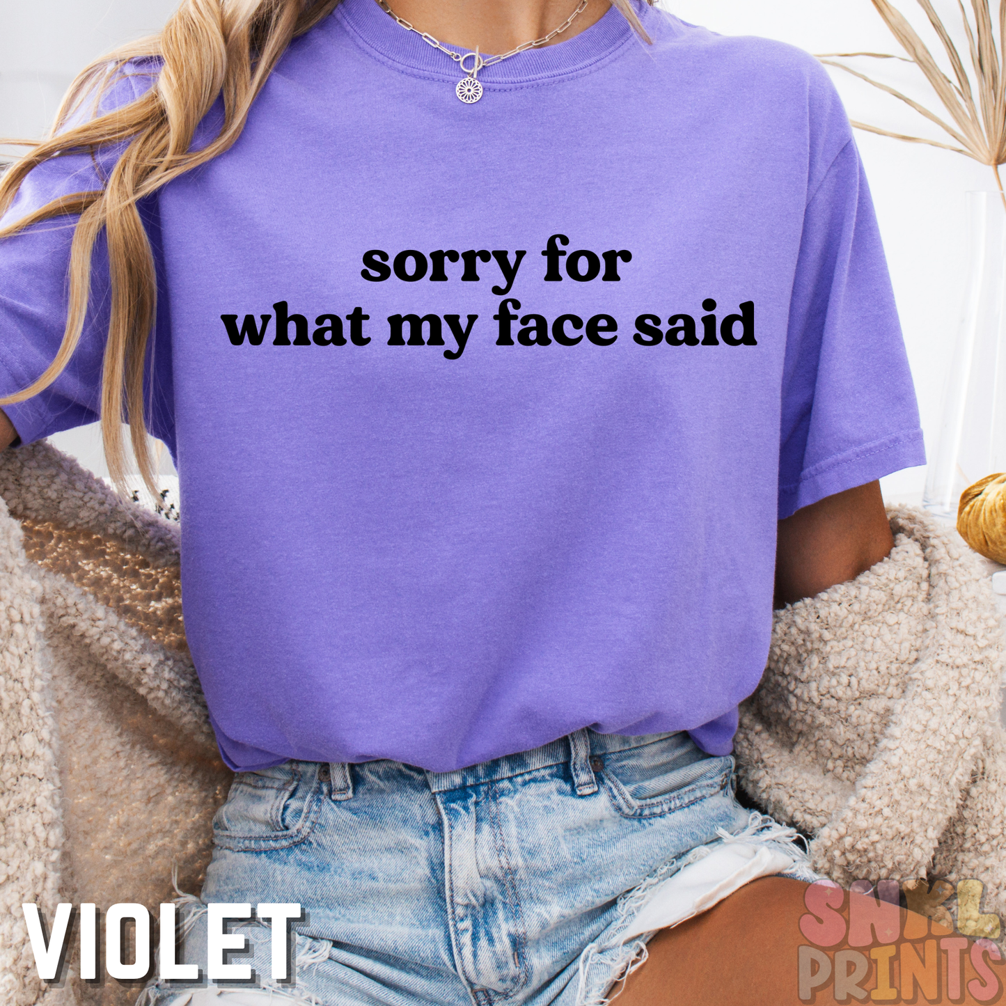 Sorry For What My Face Said Comfort Colors Graphic Tee