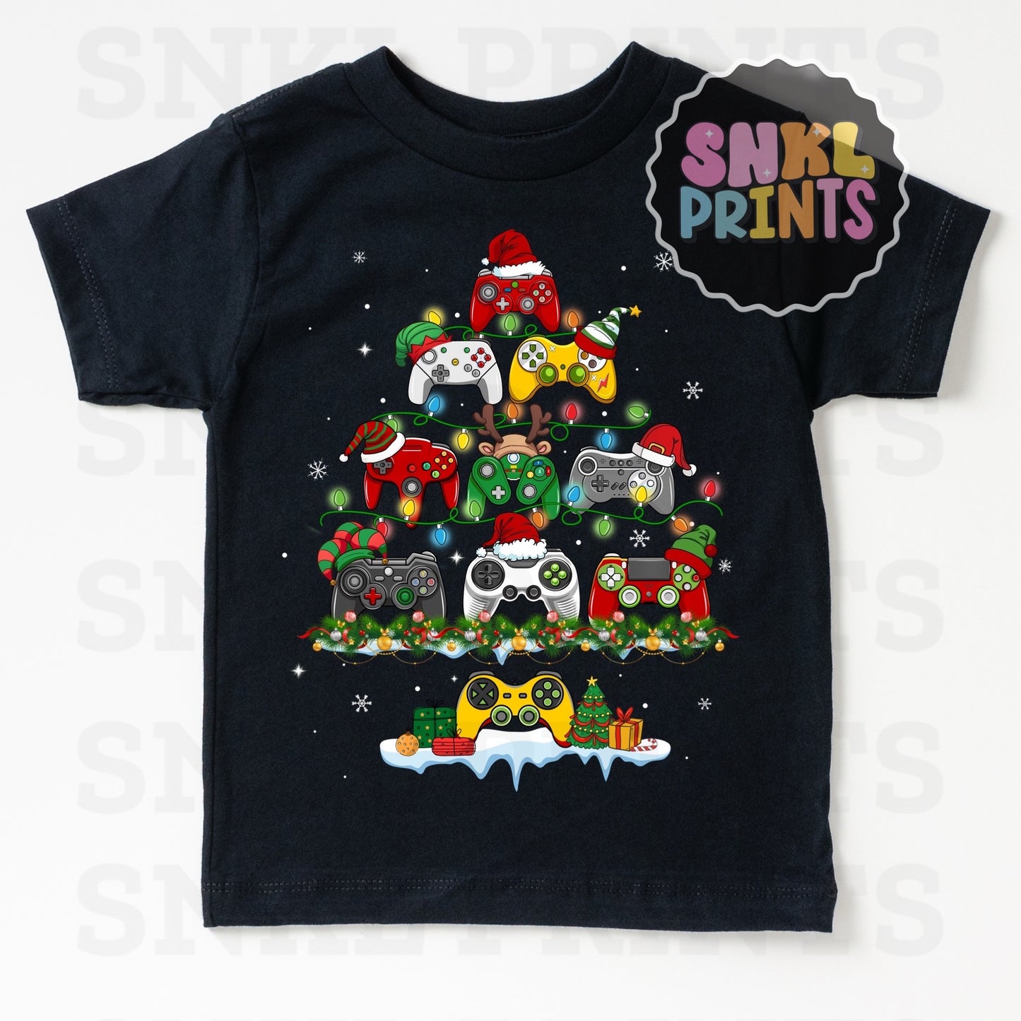 Christmas Controller Gamer Tree Tee | Kids & Adult