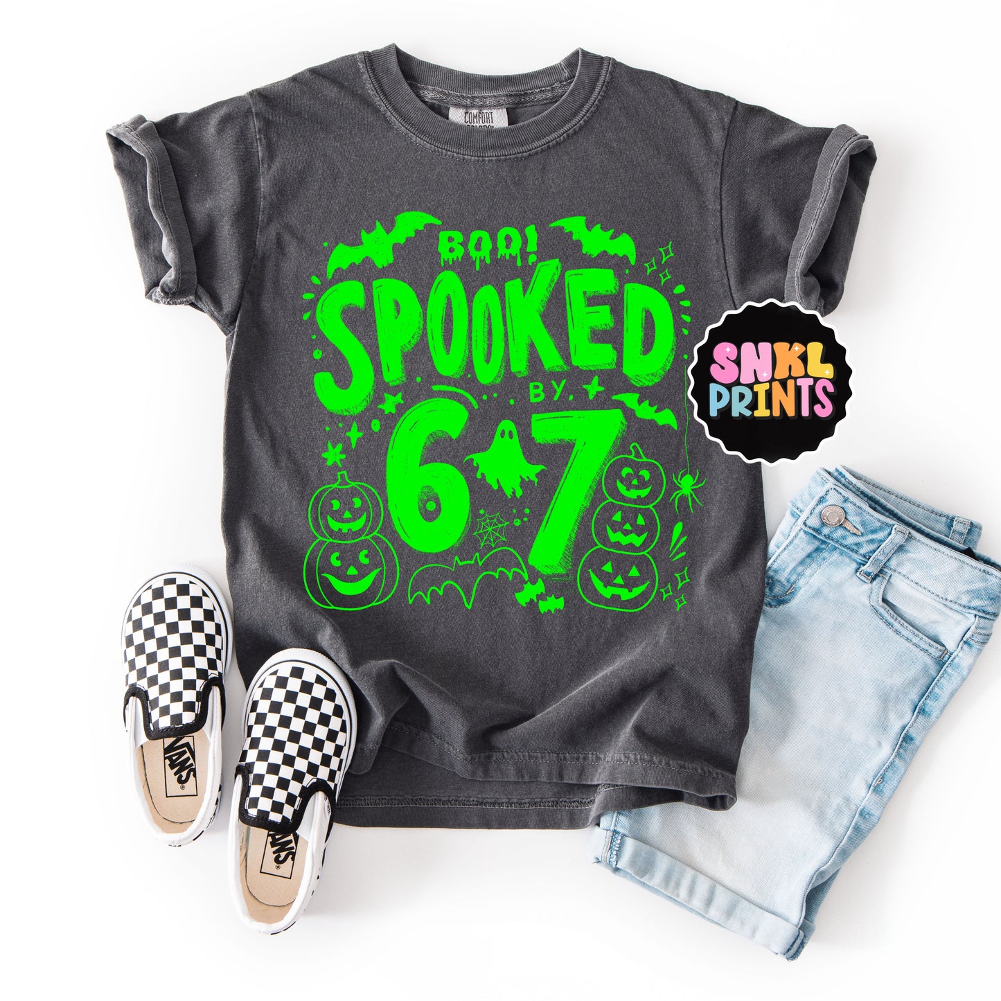 Spooked by 67 (Six Seven) Halloween Shirt – Viral TikTok Gen Z Meme Tee on Comfort Colors