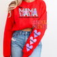 This Mama Wears Her Heart On Her Sleeve Valentine's Day Adult Sweatshirt