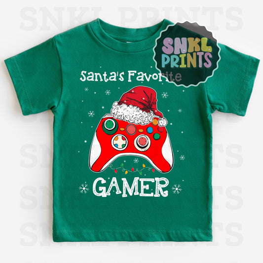 Santa's Favorite Gamer Tee | Kids & Adult