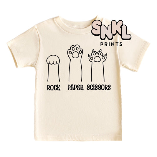 Rock Paper Scissors Cat | Kids - SNKL Prints