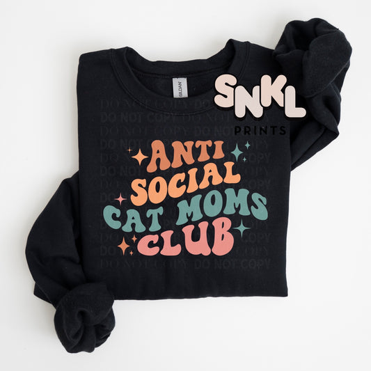 Anti Social Cat Mom Club | Adult - SNKL Prints