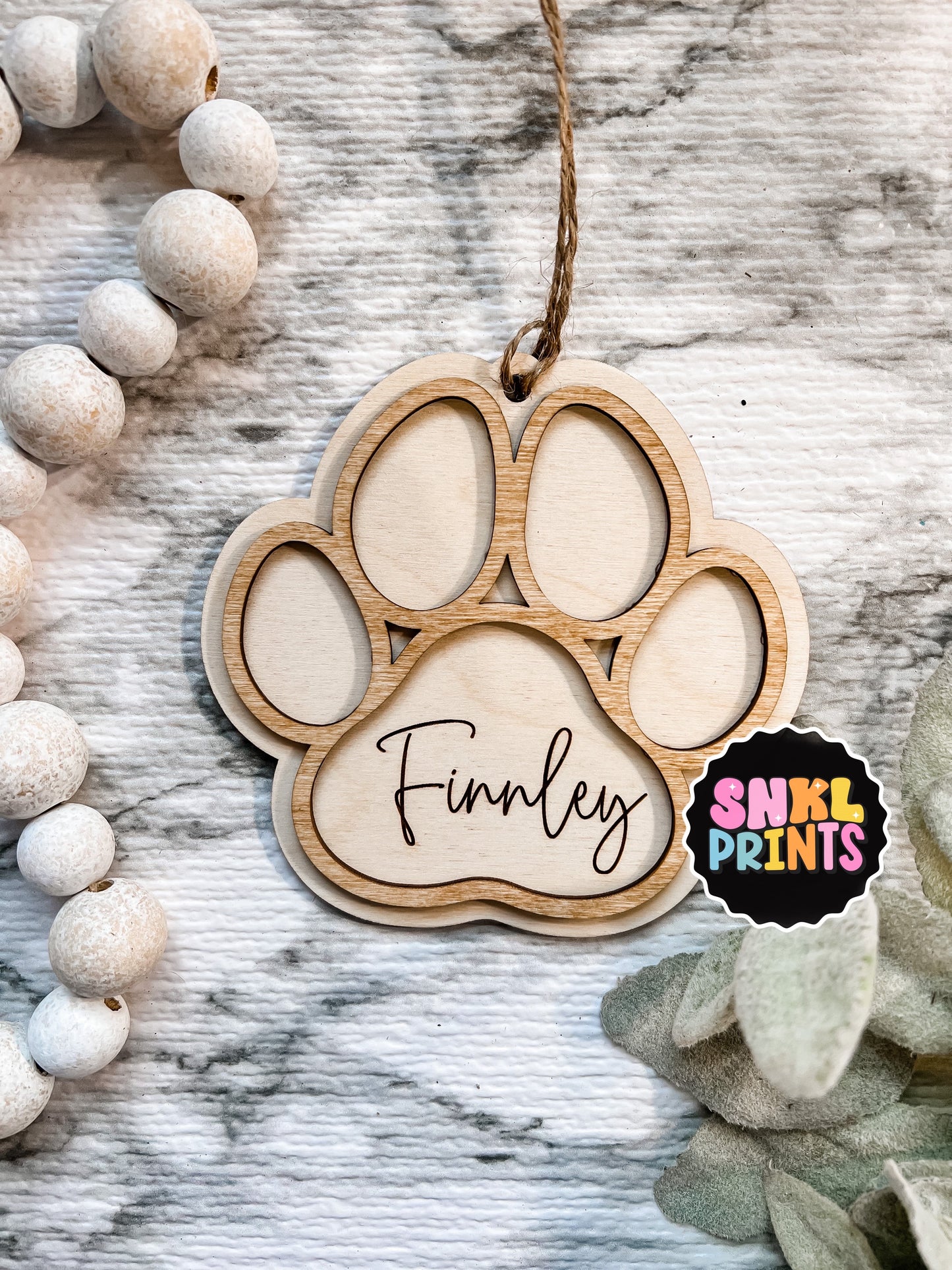 Paw Print Christmas Ornament