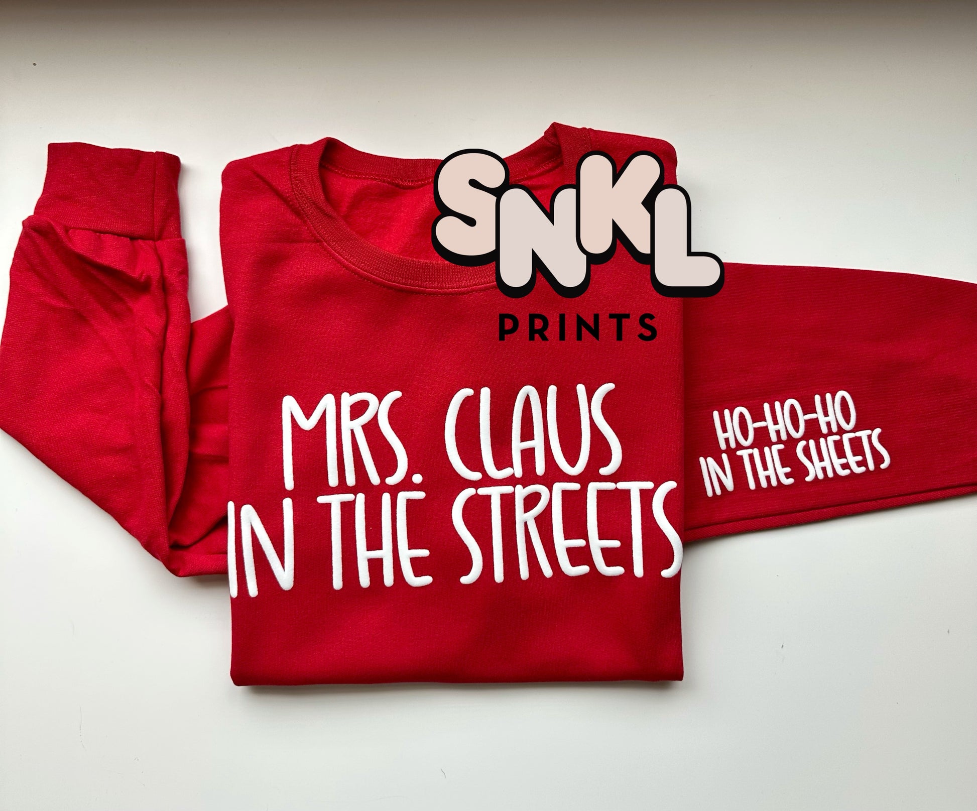 Mrs. Claus in the Streets Puff Print Sweatshirt - SNKL Prints