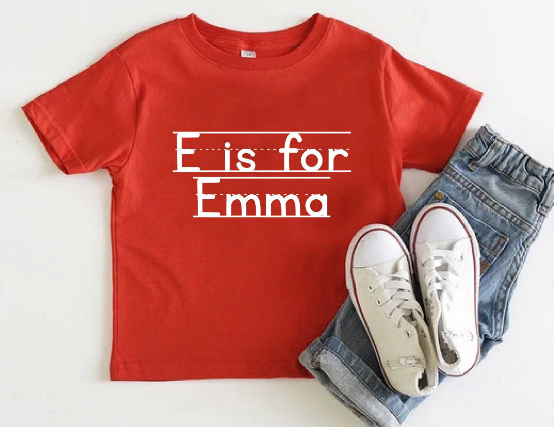 Personalized Letter is For Name | Kids Shirt