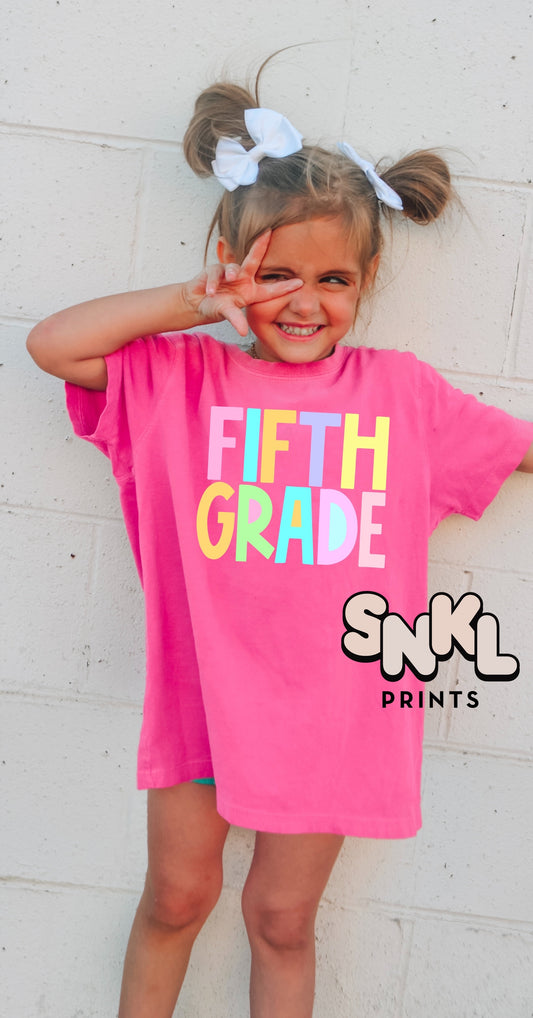 Fifth Grade Pastel Graphic Tee - SNKL Prints