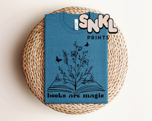 Books Are Magic Graphic Tee - SNKL Prints