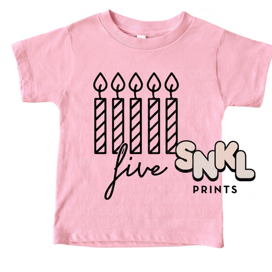 Fifth Birthday Graphic Tee - SNKL Prints