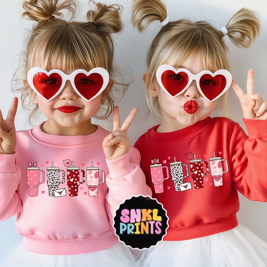 Valentine's Retro Obsessive Cup Shirt & Sweatshirt | Kids & Adults